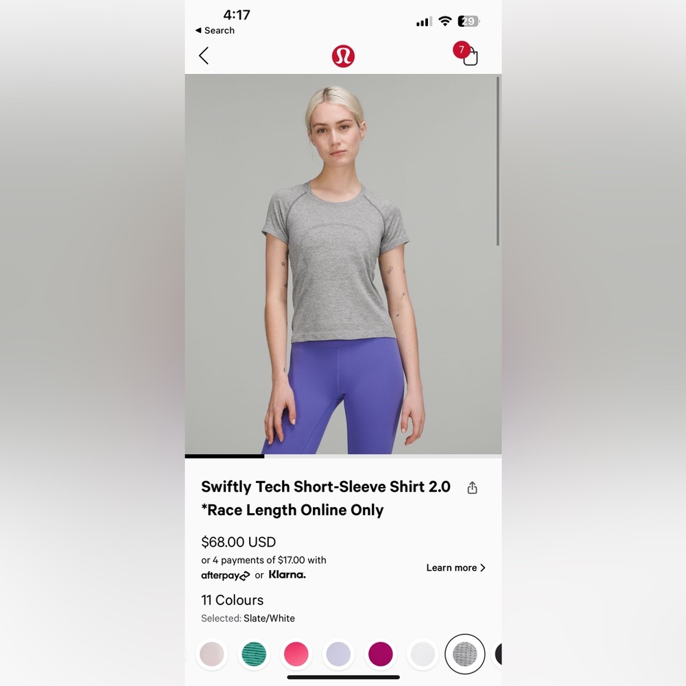 lululemon swiftly short sleeve tee shirt
